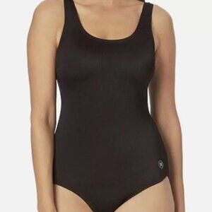 Hurley Ribbed Full Coverage One-Piece Swimsuit Black M
